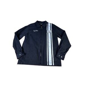 HUF DBC Spitfire Wheels Black Jacket Size L Skateboarding Style Cotton Logo Race